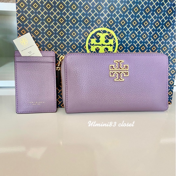 Tory Burch Handbags - 💜NEW🌈Tory Burch Britten zip Continental wallet/full size & ID card case holder